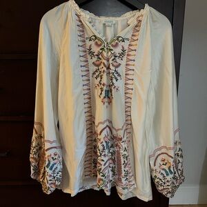 Sundance Cream Embroidered Top